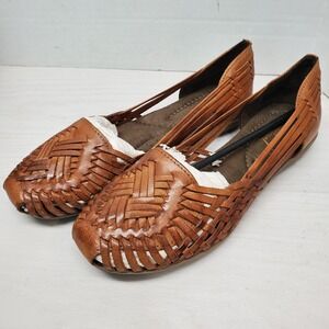 Natural Soul by Naturalizer Woven Leather Ballet‎ Flats Tan Women's Size 7.5M